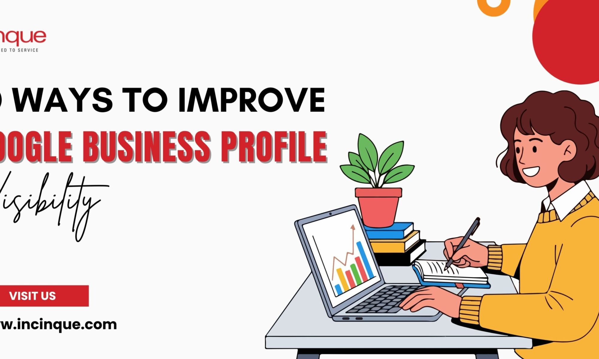 A professional tracking analytics and optimizing Google Business Profile visibility on a laptop.