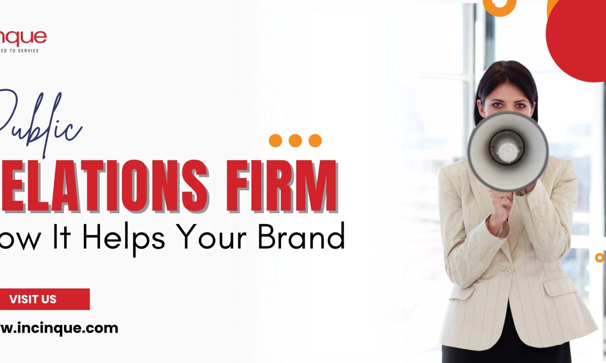 A business professional holding a megaphone to amplify a brand's public relations strategy.