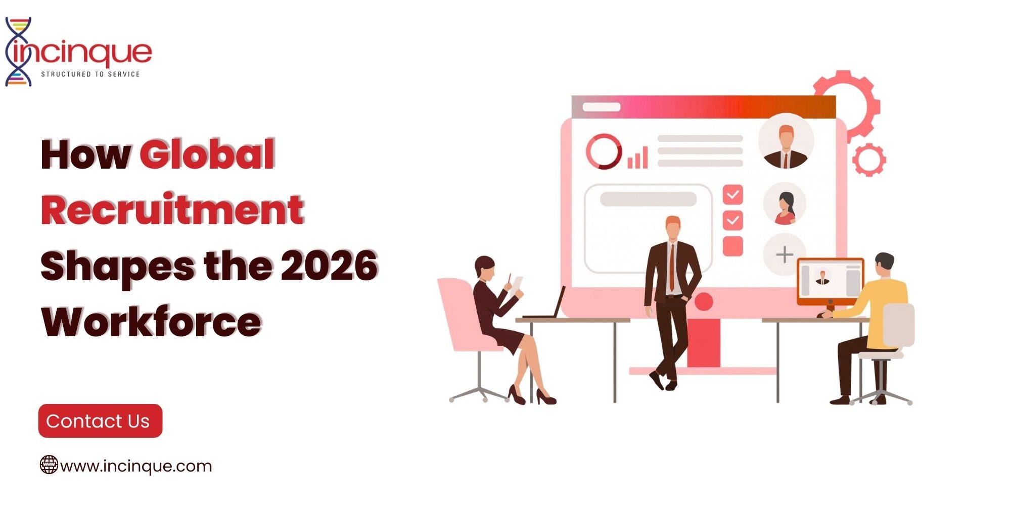 Incinque HR team managing global recruitment and international talent profiles on a digital dashboard.