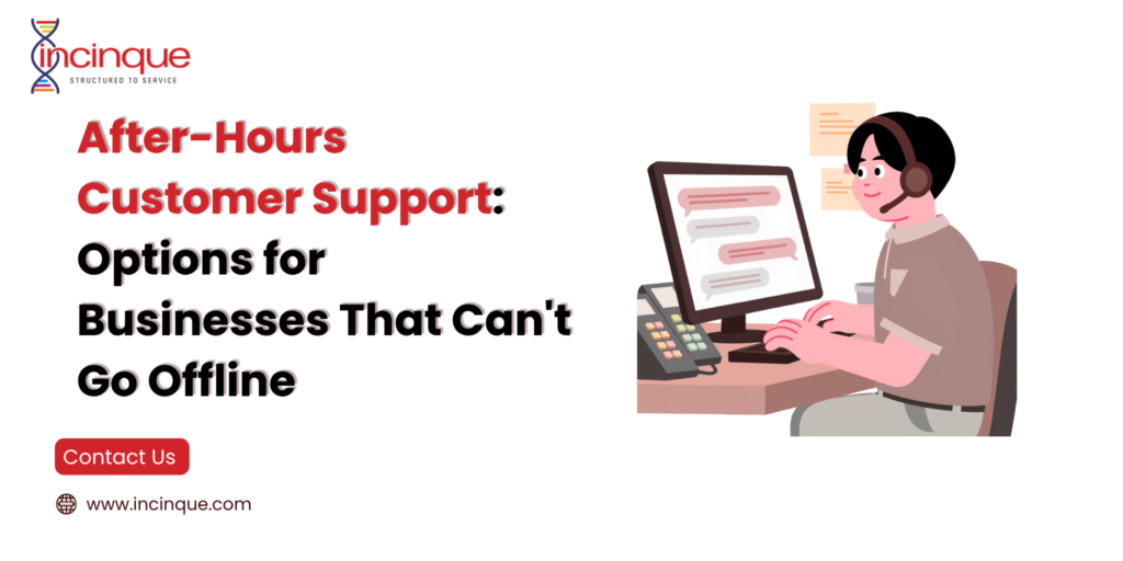 Incinque customer support agent providing after-hours business chat assistance.