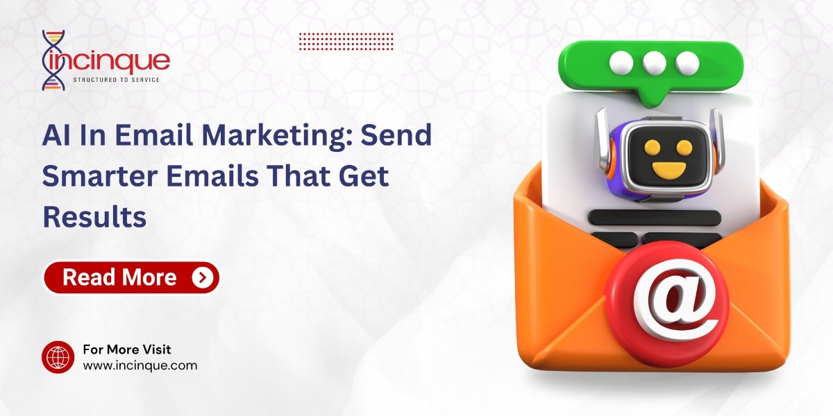 A 3D illustration of a friendly robot avatar emerging from an open email envelope, symbolizing the integration of AI into automated email marketing campaigns.